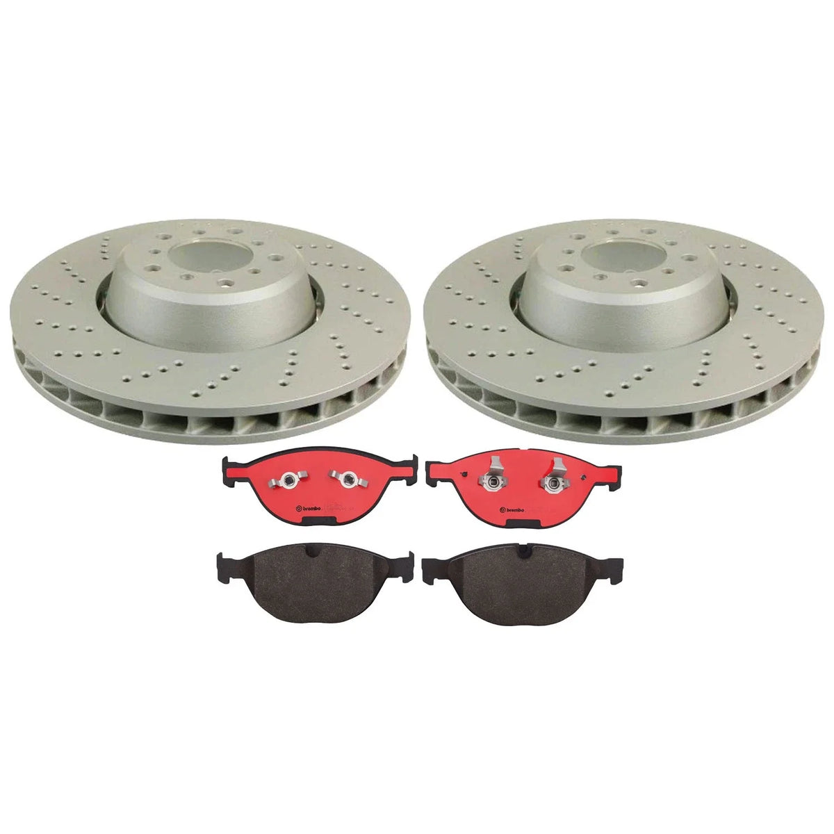 Front Brake Kit with Drilled Rotors & Brembo Pads for BMW E60 M5 E63 M6 (2006–2010)