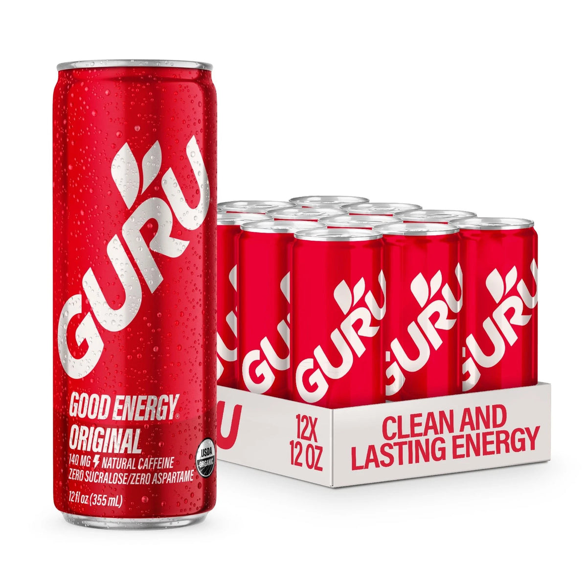 Pack of 12 Organic Sparkling Energy Drinks (12 Fl Oz)
