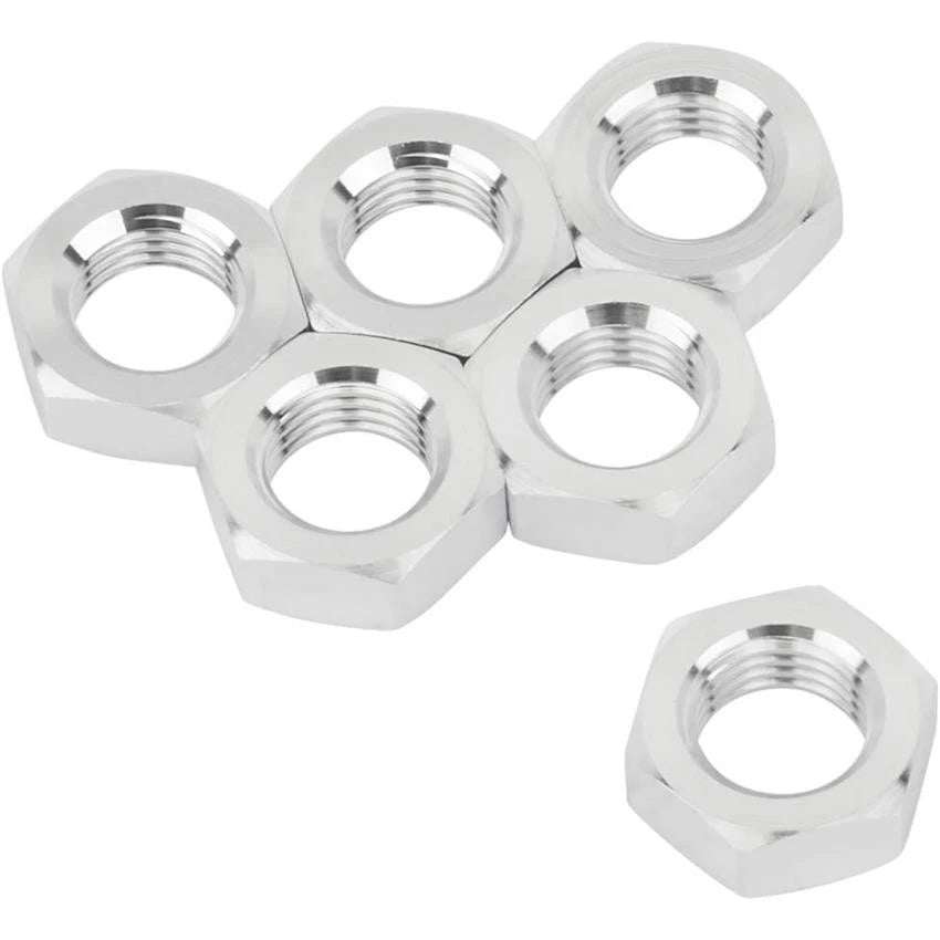 Pack of 6 Aluminum Jam Nuts 3/8-24 RH for Various Applications (3159598)