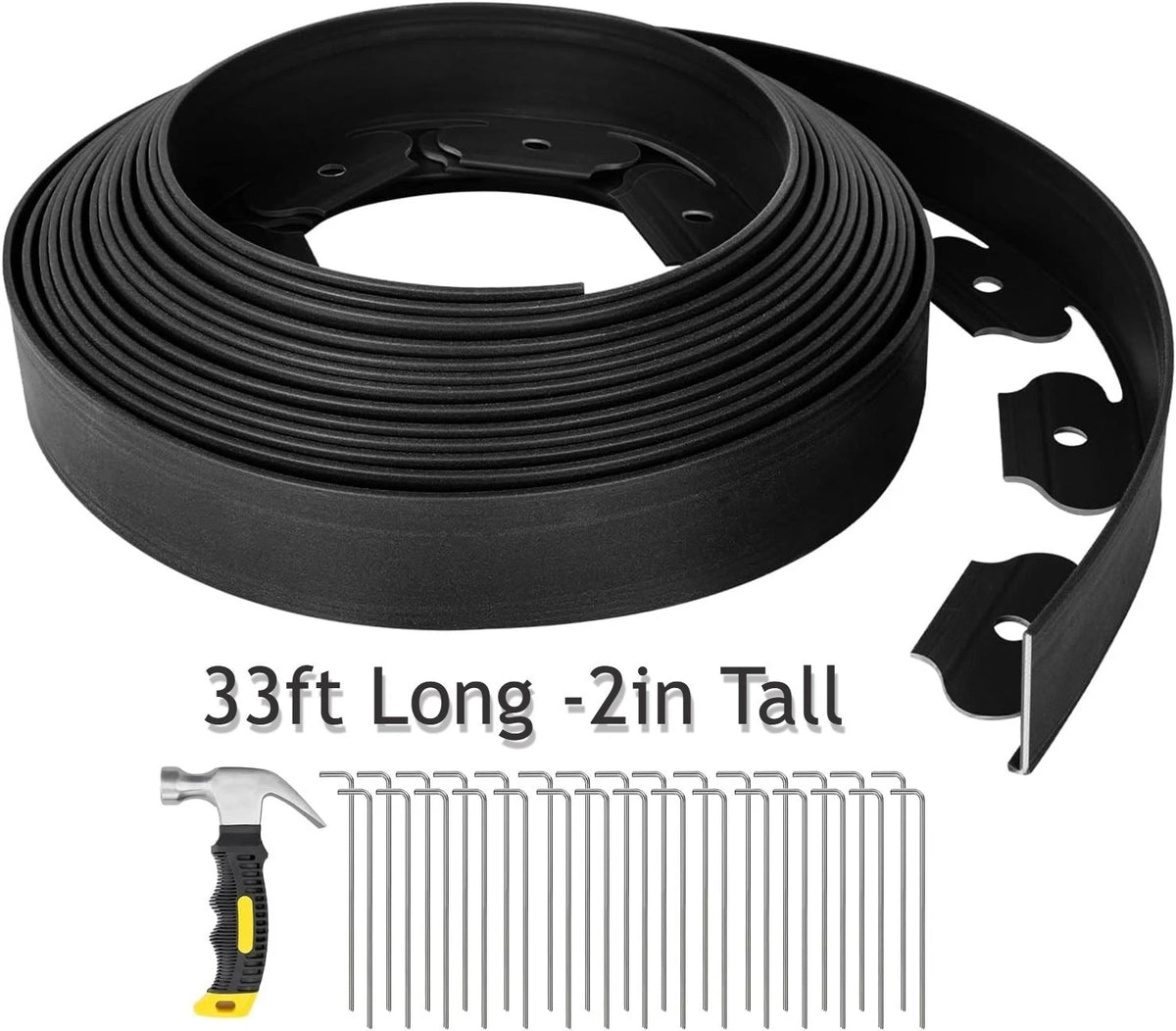 2X 33ft No Dig Landscape Edging Border Kit - 2" Tall Flexible Yard Border