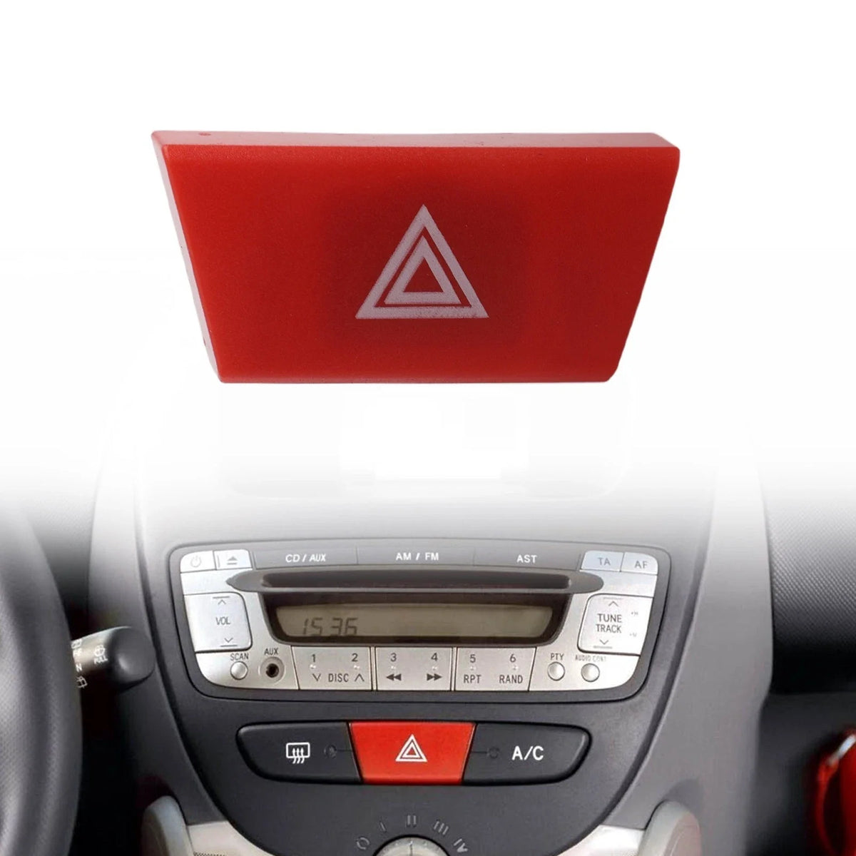 Hazard Lamp Switch Button for Toyota Aygo, C1, 107 (Model 6490NG)