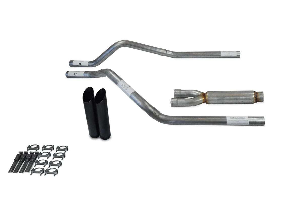 2.5" Dual Exhaust Kit for GMC Jimmy (2000–2004) - Glasspack, Black Tip