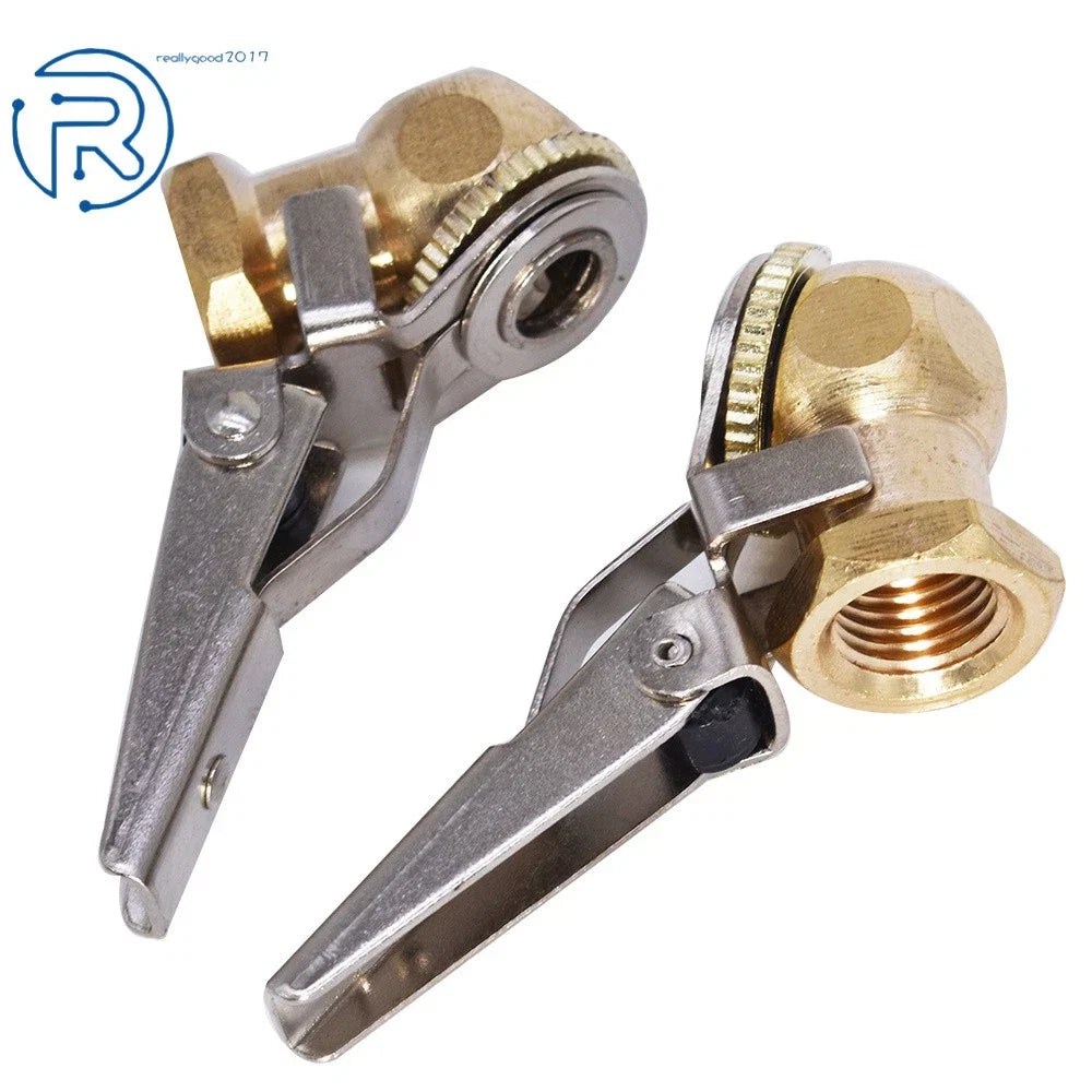 Pair Brass Lock On Tire Inflator Locking Air Chuck 1/4" NPT