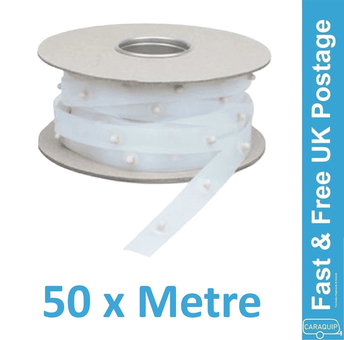 50M Swish Visa Curtain Popper Tape for Caravan Motorhome Campervan (SW800)