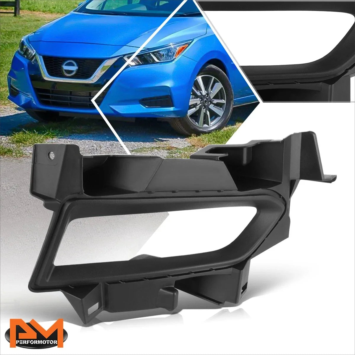 Fog Light Lamp Bezel for Nissan Versa (2020–2022) - Right Side, Black