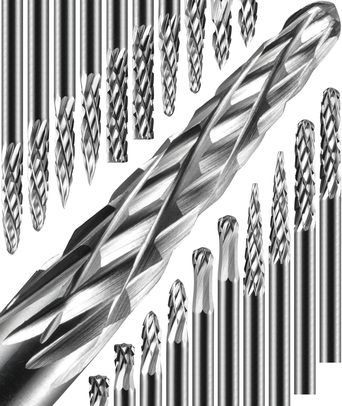 20 Pcs Carbide Burr Set 1/8" Shank for X-Small Applications