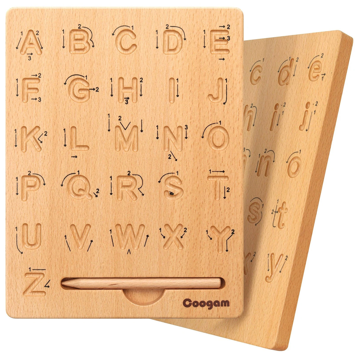 Wooden Letters Practicing Board for Kids (8 x 7 x 1 inches)