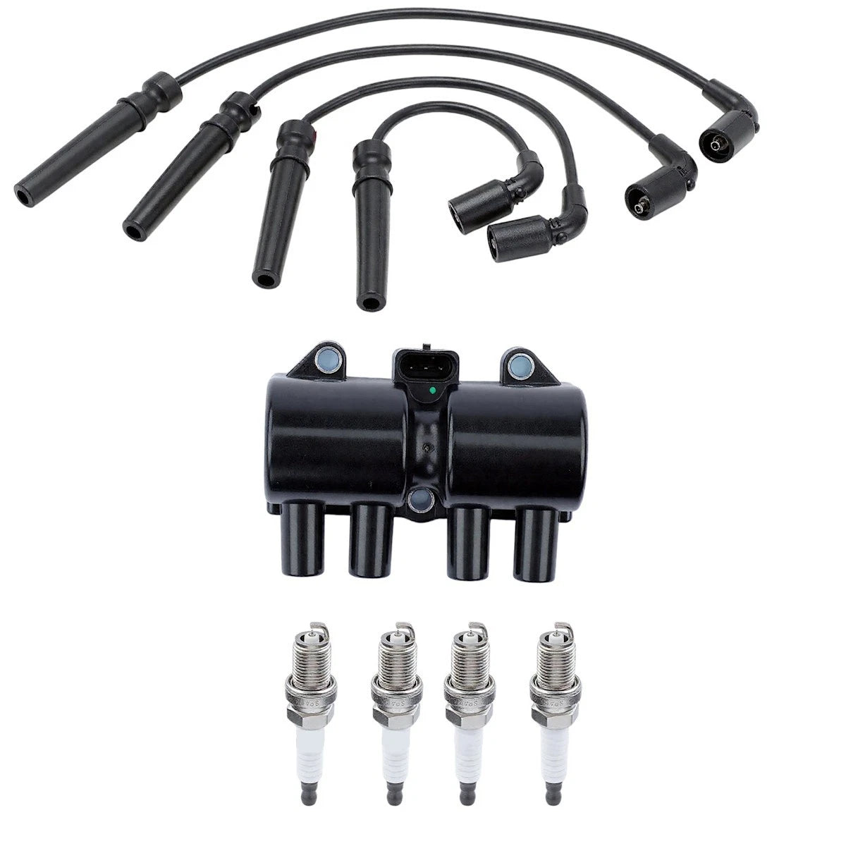 Ignition Coil and Spark Plug Kit for Chevy Pontiac Wave (2004–2011) 18120491, UF503, 96253555, 93363483, 19005262
