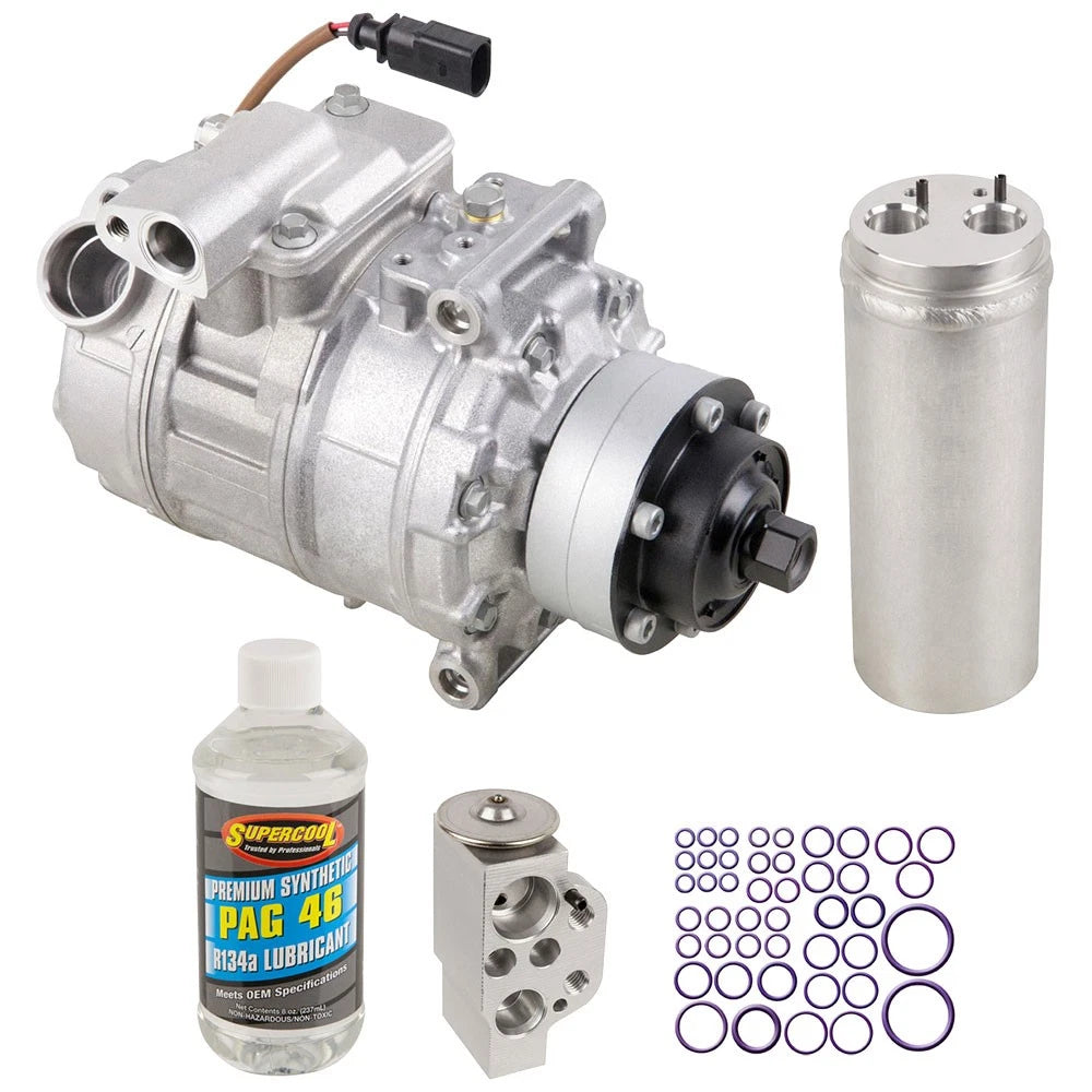 OEM AC Compressor with A/C Repair Kit for Audi S4 (2009) 60-83889RN, 0210155