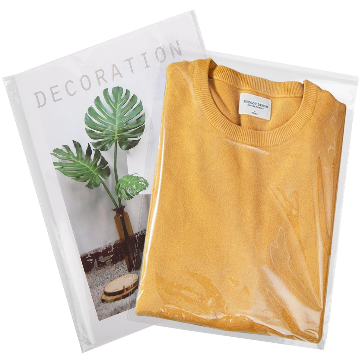 Clear Self-Sealing Cellophane Bags 10x13 Inches (100 Pack)