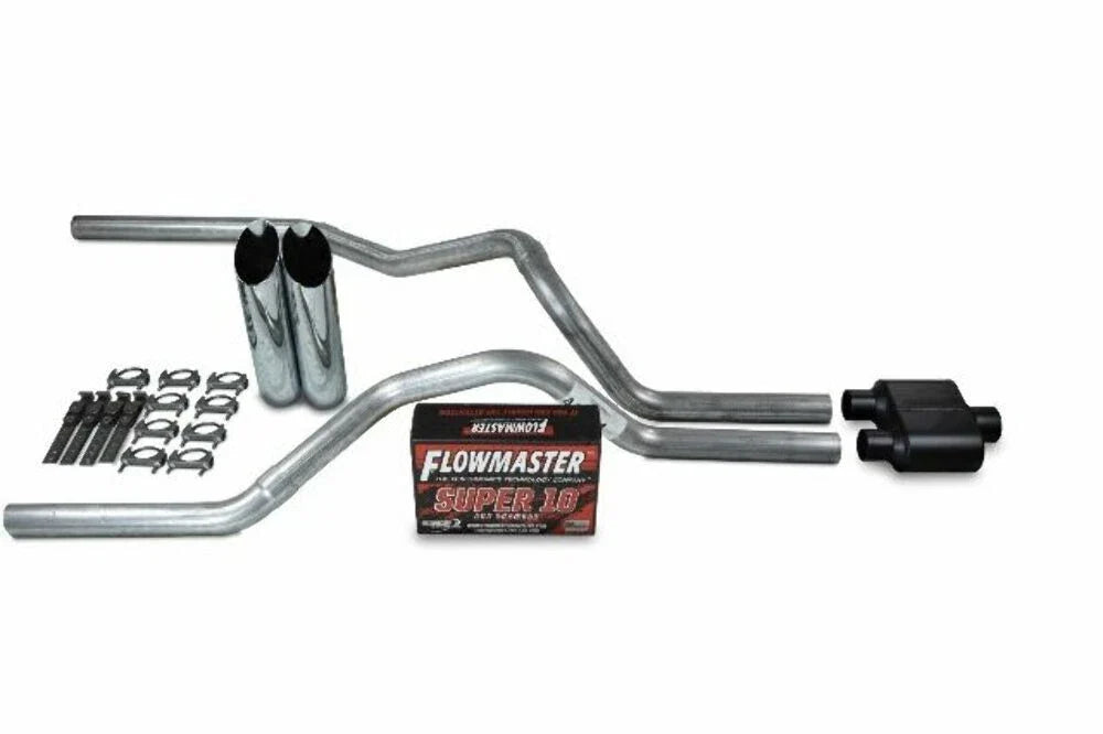 2.5" Dual Exhaust Kit for Dodge Ram 1500 (2019–2025) Flowmaster Super 10 Slash Tip