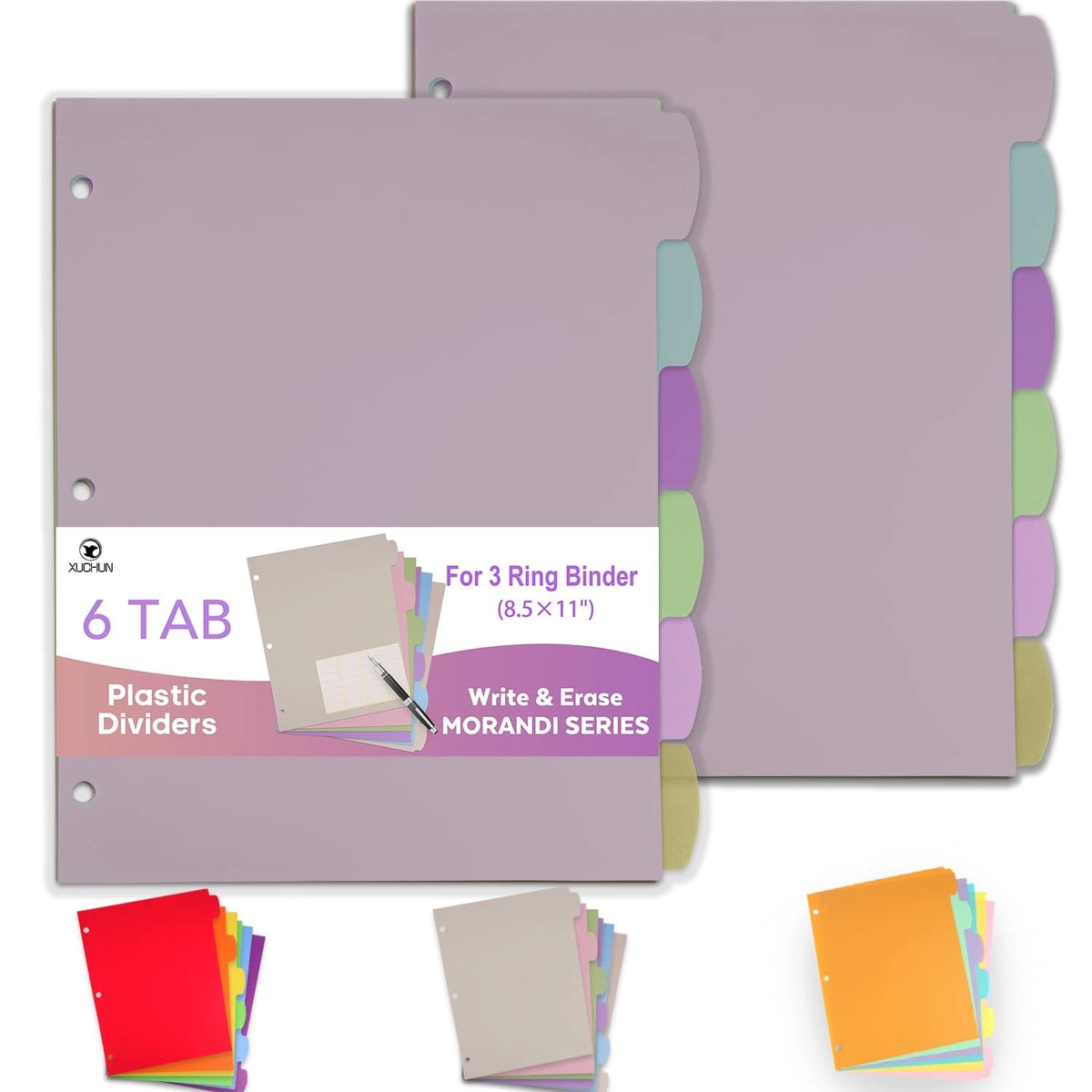 2 Sets of 6 Tab Binder Dividers for