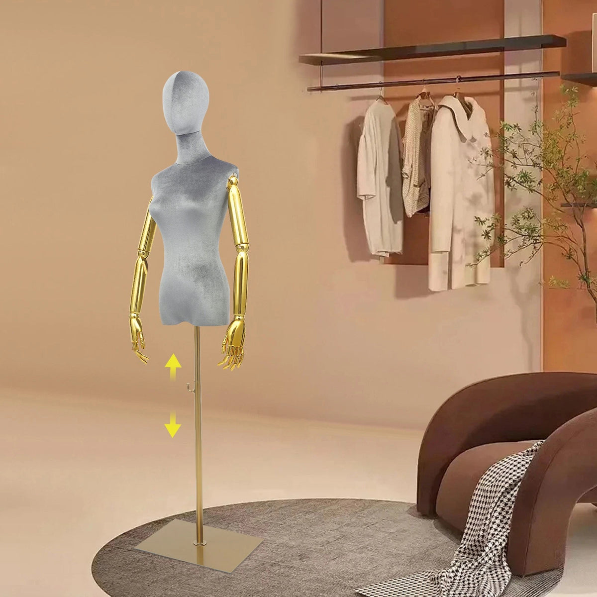 Female Mannequin Clothing Display Model Body Stand with Head & Base