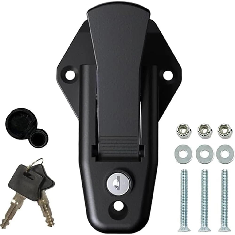 Cambar Lock for RV/Cargo Trailer Ramp Door Hasp Latch (Black)