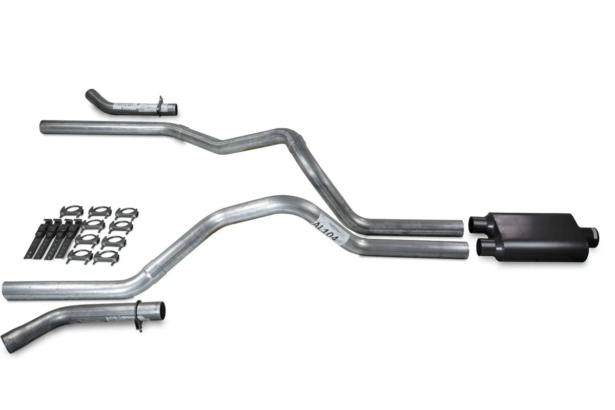 2.5" Dual Exhaust Kit for Ford F-150 (2004–2014) 2 Chamber Muffler Corner Exit