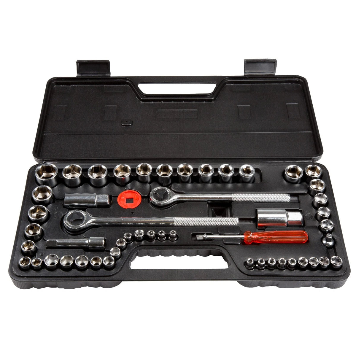 52-Piece Drive Socket Set for Automotive Repair (1/4, 3/8, 1/2)