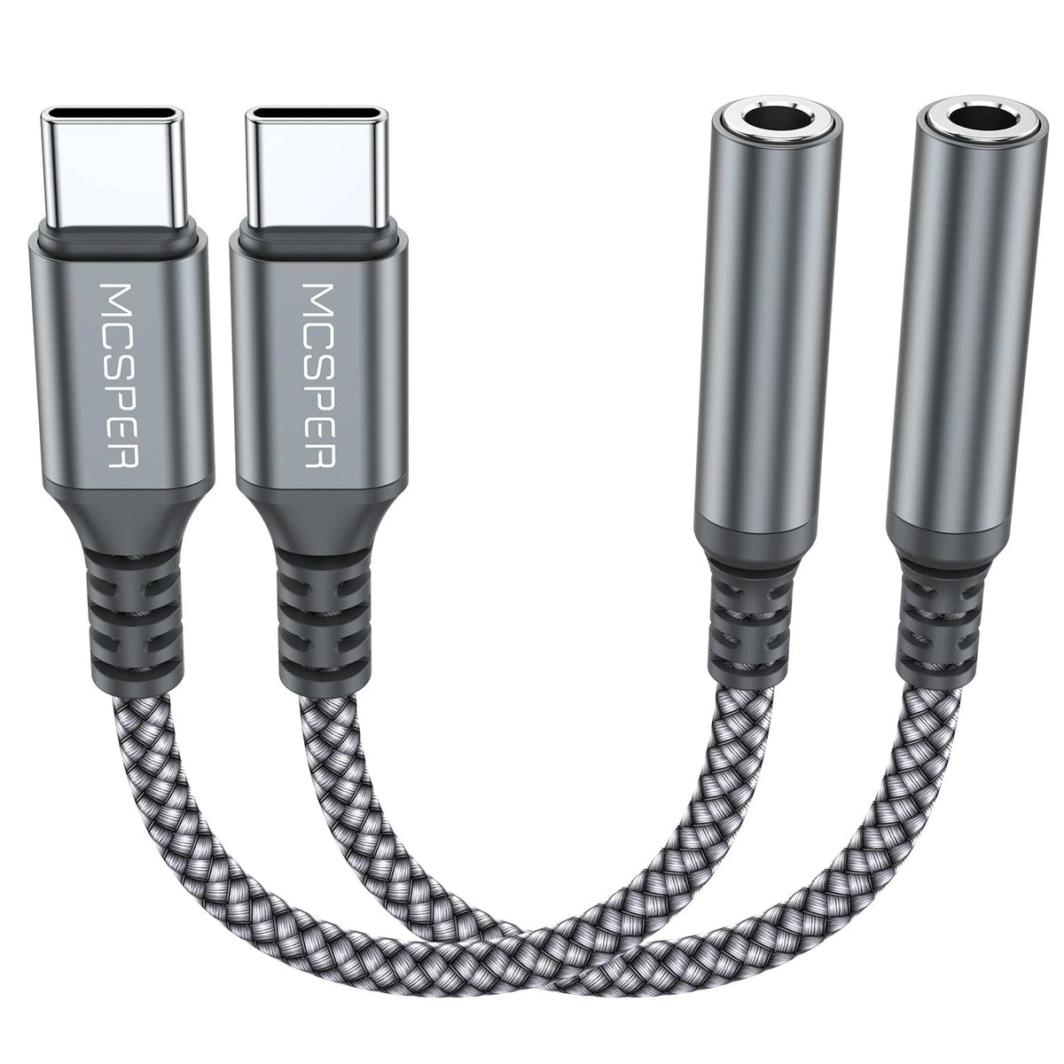 2-Pack USB Type C to 3.5mm Female Adapter for Universal Use (No Specific Years)