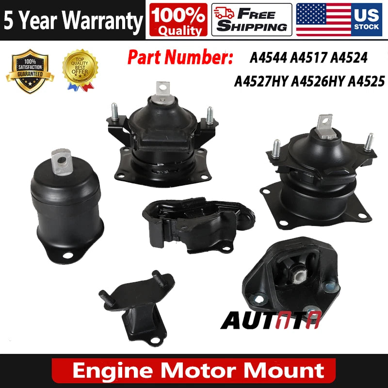 6PC Engine Motor Mount for Honda Accord 2003–2007 A4527HY A4544 A4517 A4524