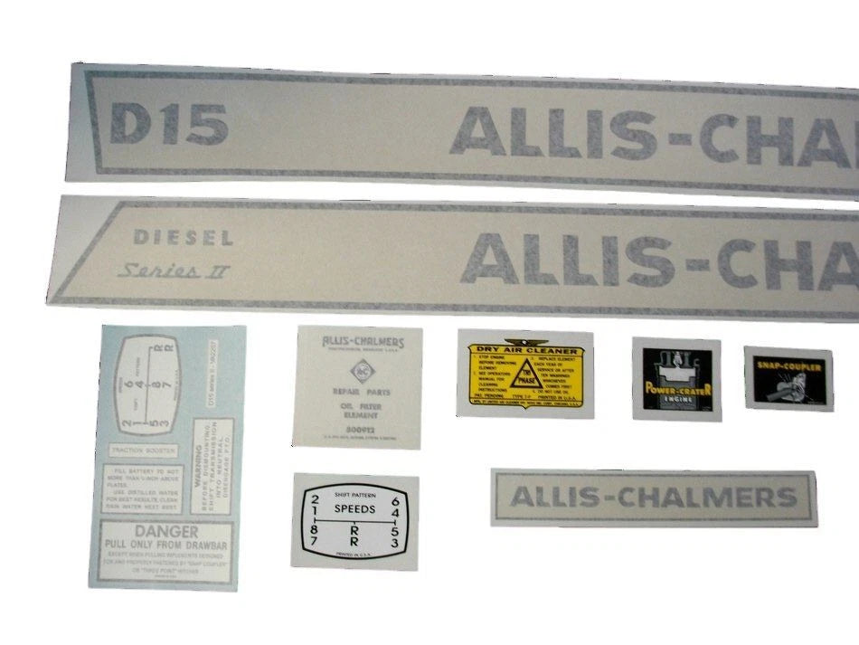 Vinyl Decal Set for Allis Chalmers D15 Series II Diesel