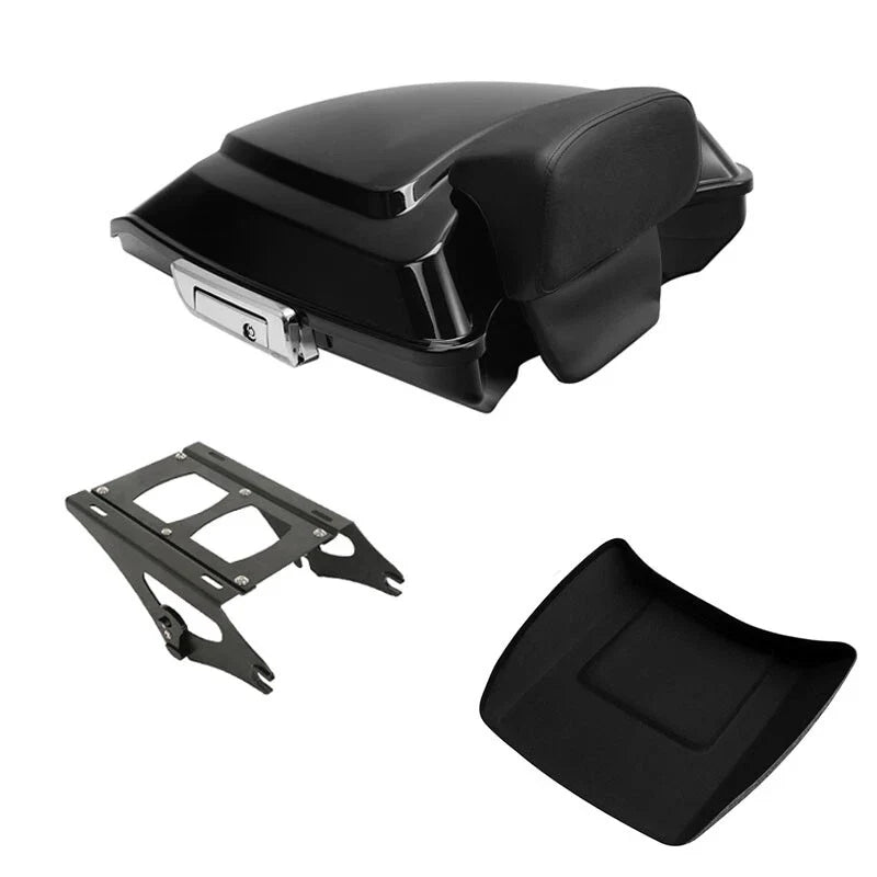Black Razor Trunk Backrest Mounting Rack for Harley Street Glide (2014–2026)