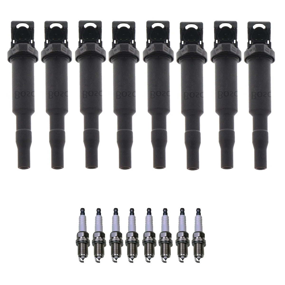 Set of 8 Ignition Coils & Spark Plugs for BMW E60 E64 550i V8 (2006–2010)