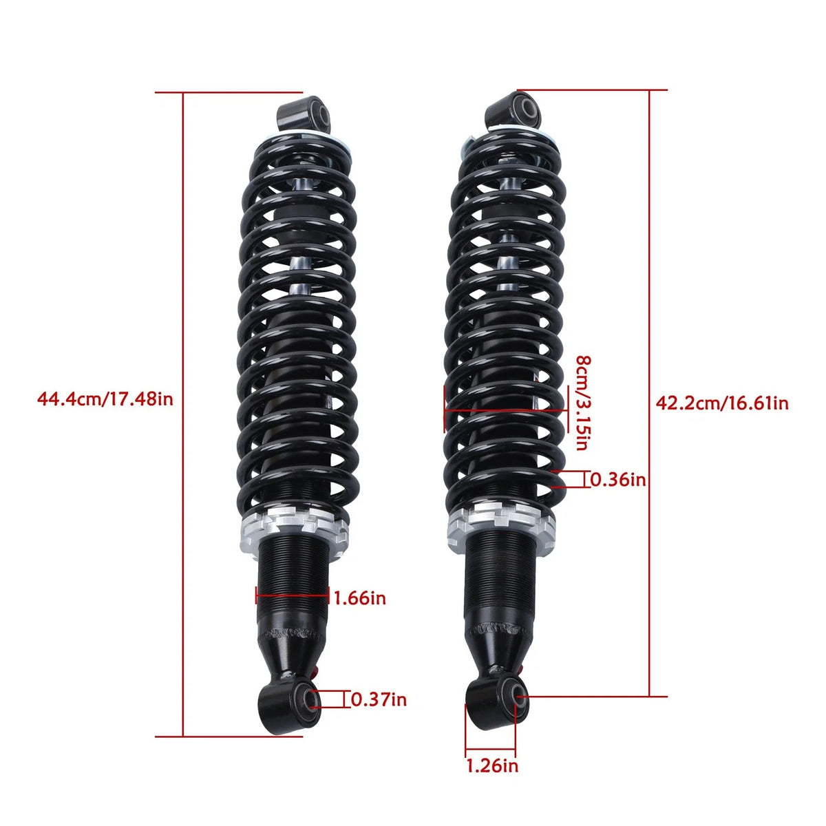 Set of 2 Front Shocks for Yamaha Rhino 450 660 700 (2004–2013)