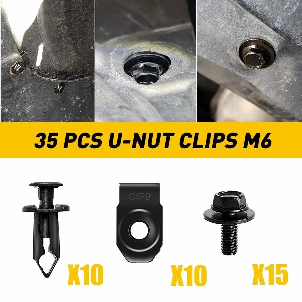 U-nut Clips Set of 4 for Nissan (M6 Engine Under Cover Splash Shield)