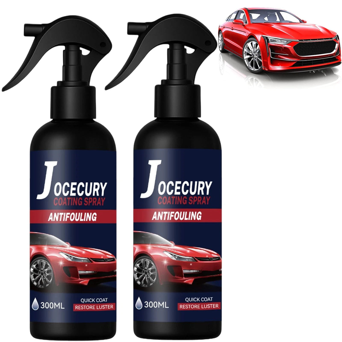 2Pcs 300ML Ceramic Coating Spray for Cars - 3-in-1 High Gloss