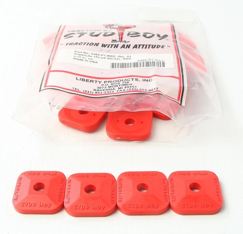 Set of 24 Stud Boy Super-Lite Plus Backers Red for (2462-P1-RED)