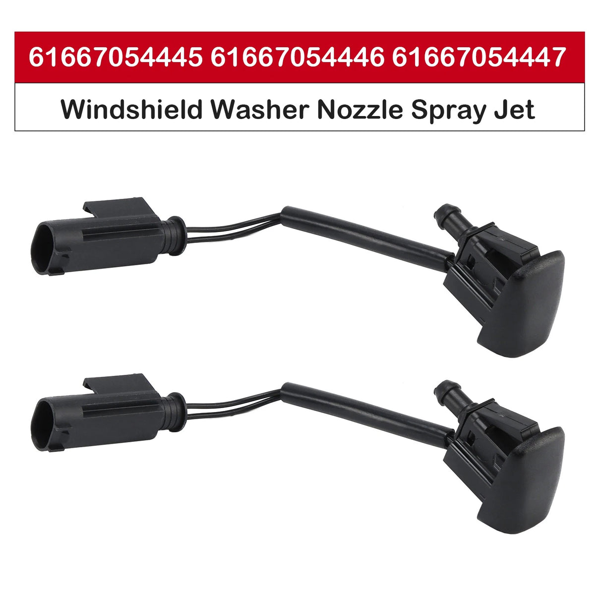 2X Windshield Washer Nozzles for BMW E63 E64 645Ci 650i (61667054445, 61667054446, 61667054447)