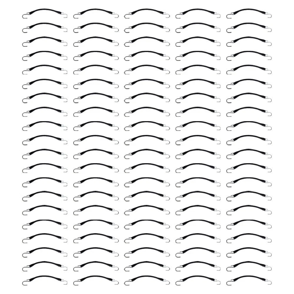 Set of 100 9" Rubber Bungee Tarp Straps for Flatbeds Trailers