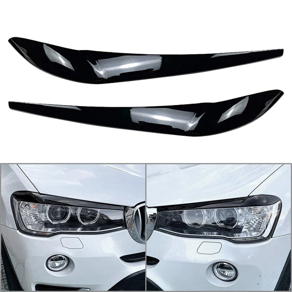 1 Pair Headlight Eyebrow Eyelid Cover for BMW X3 F25 X4 F26 (2014–2017)