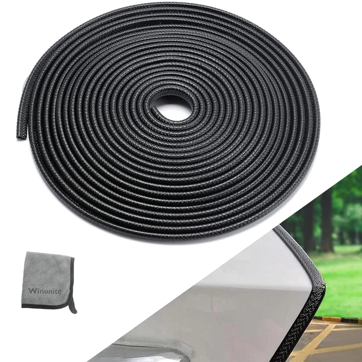 2X Rubber Car Door Edge Guards for Universal Fit (16.4ft) Black