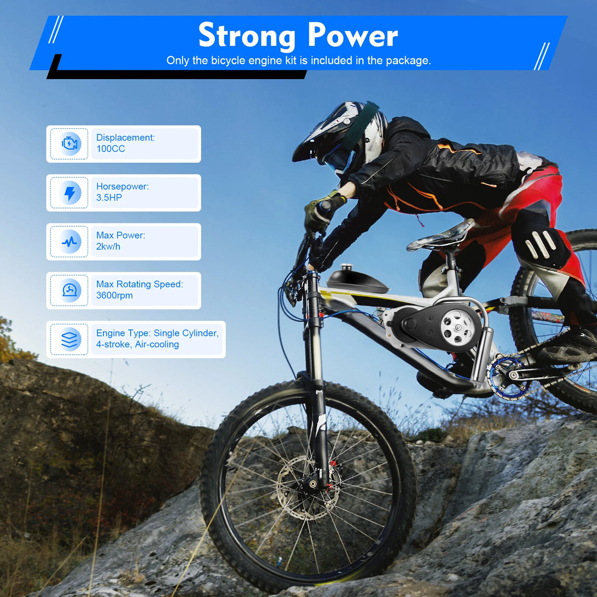 100cc 4 Stroke Engine Kit for Motorized Bicycle