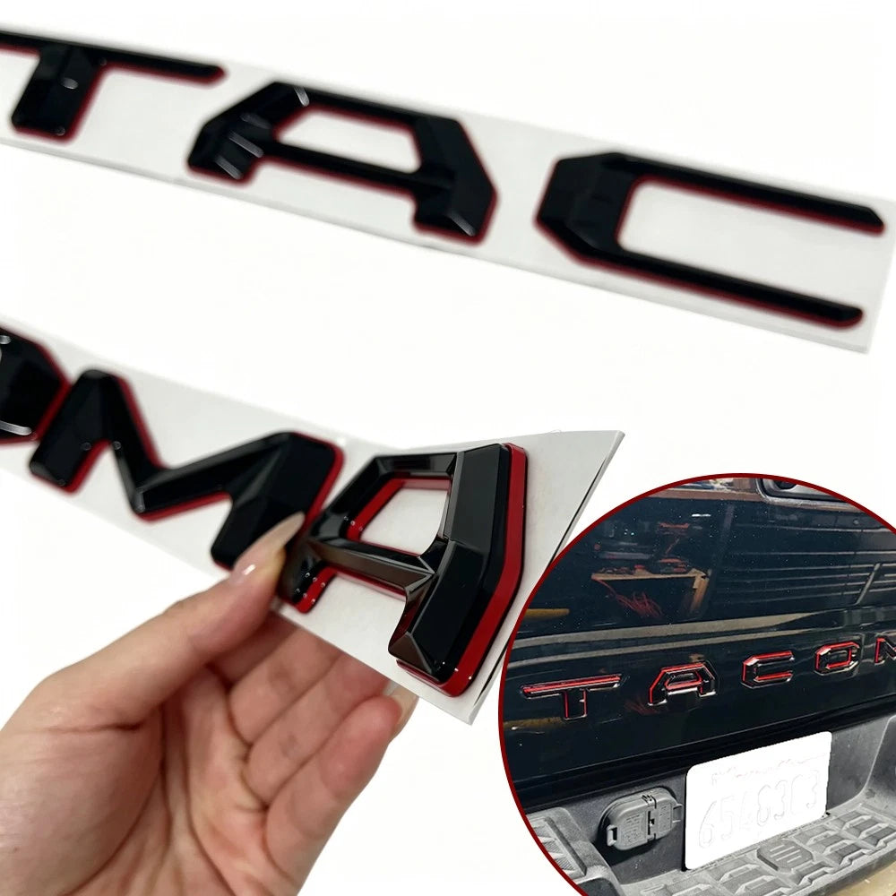 Blackout Red Emblems Tailgate Insert Letters for Tacoma (2024–2026)