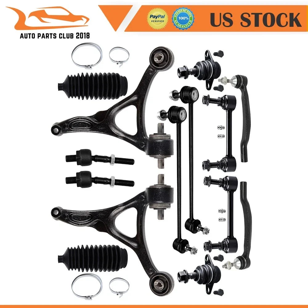 14pcs Front Lower Control Arm with Ball Joints Suspension Kit for Volvo XC90 (2003–2014)