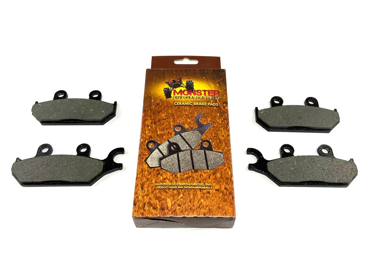 Set of 4 Monster Front Brake Pads for Can-Am (705601149, 705601150)