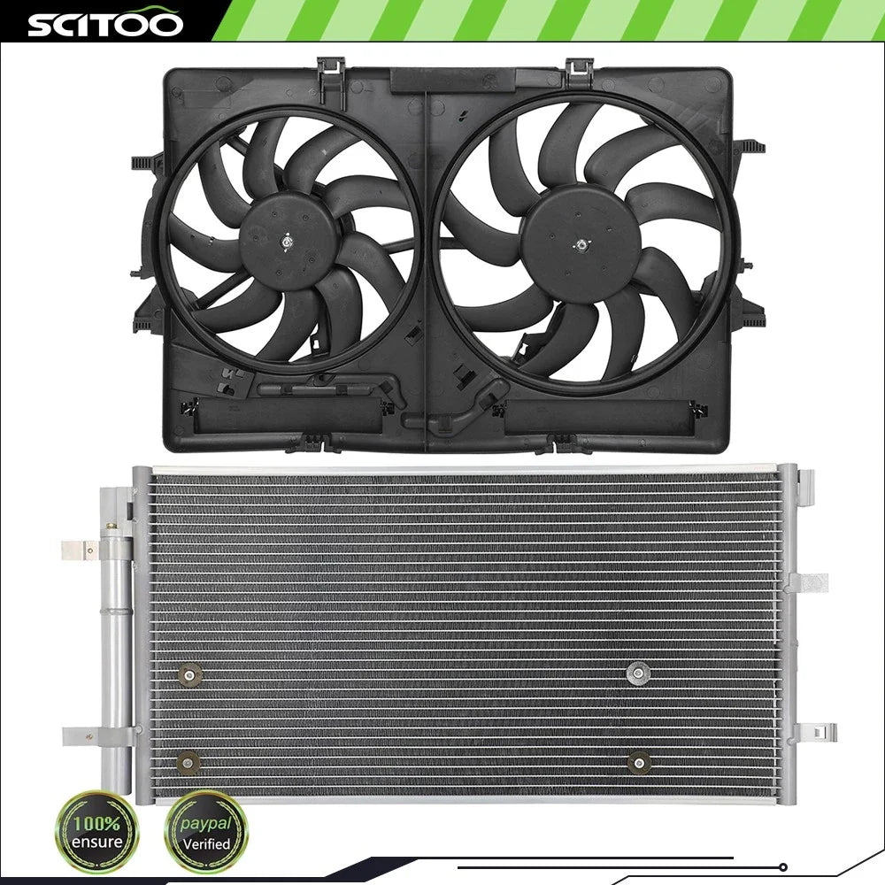 AC Condenser and Cooling Fan Kit for Audi A4 A5 (2009–2016)