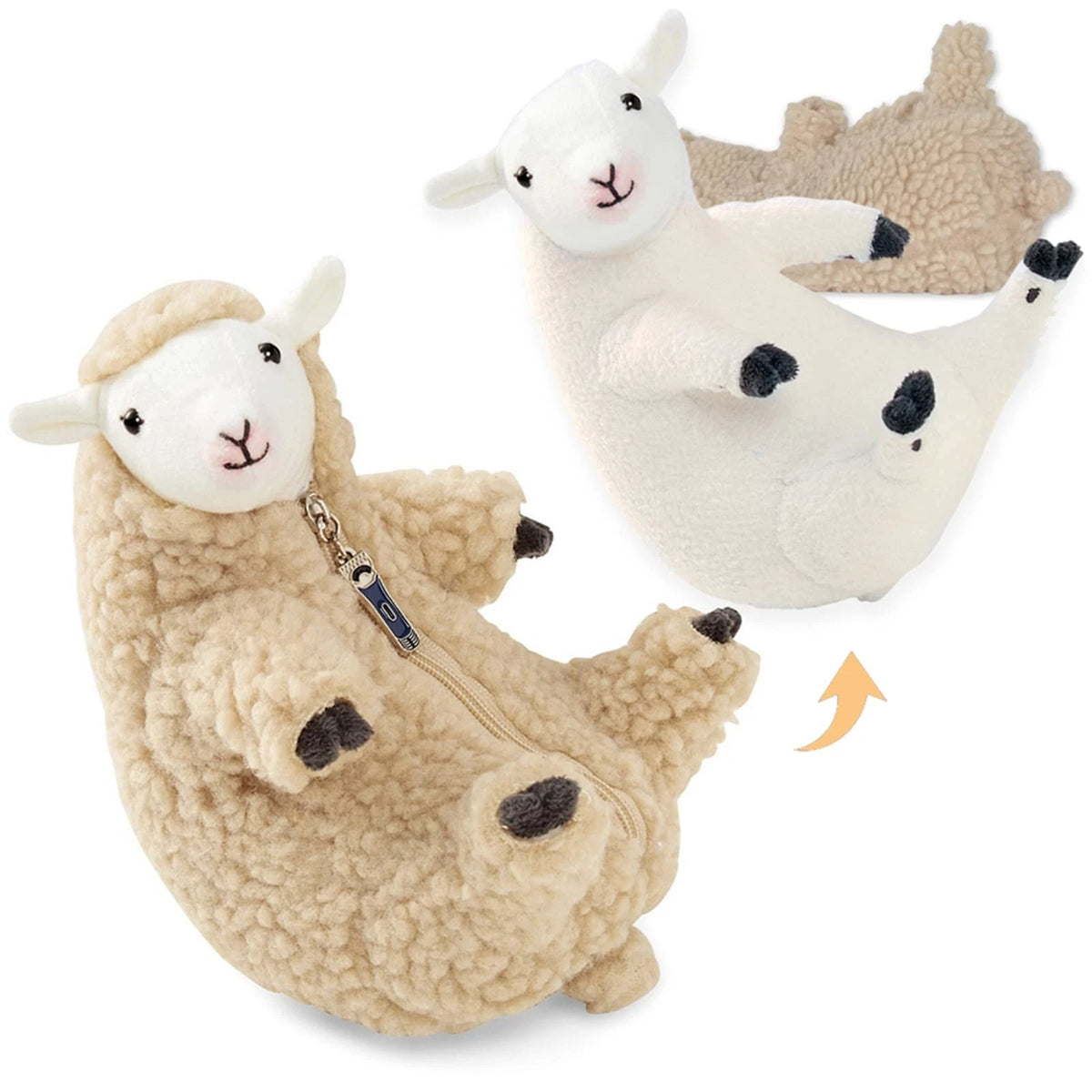Furvana Shaved Sheep Plush Toy for Cute Small Animal Lovers