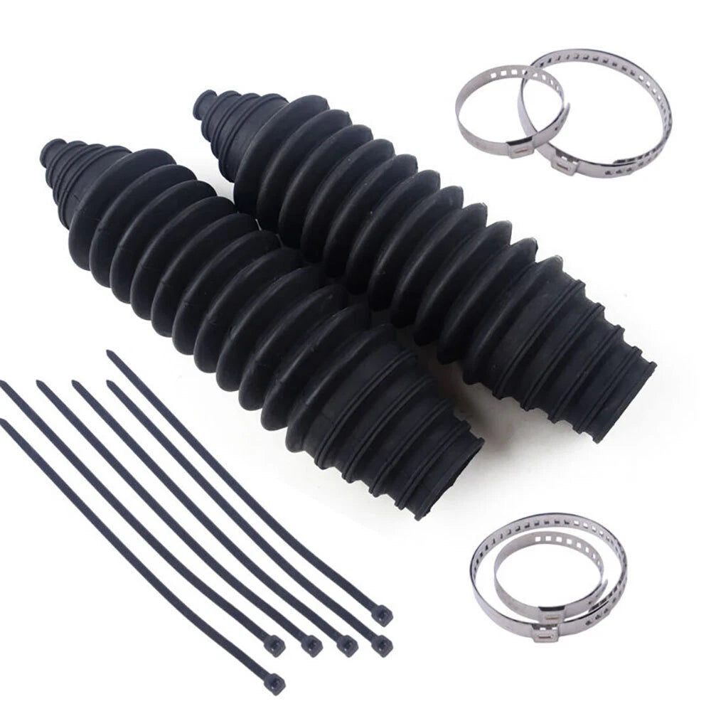 Universal Silicone Rack and Pinion Steering Boot Gaiter Kit - Black