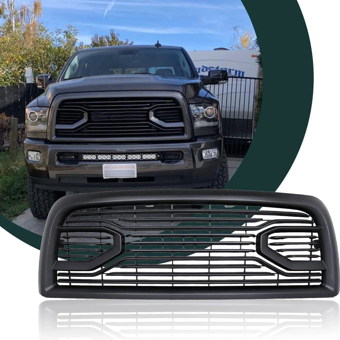 Front Grille for Dodge RAM 2500-5500 Laramie Limited (2013–2018) Black