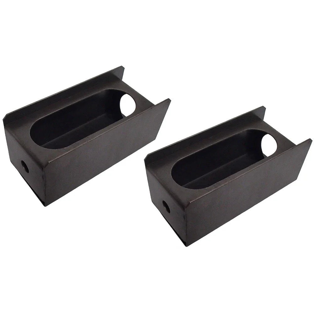 Set of 2 Steel 6" Oval Tail Light & 2" Round Side Light Mount Box for Trailer