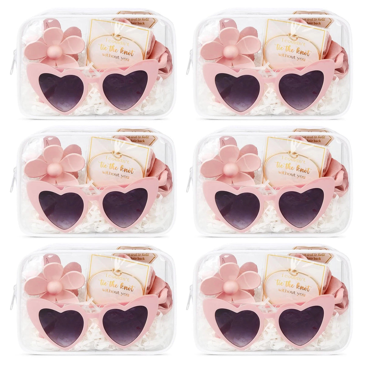30 Pcs Clear Makeup Toiletry Bag Set for Bridesmaid Proposal