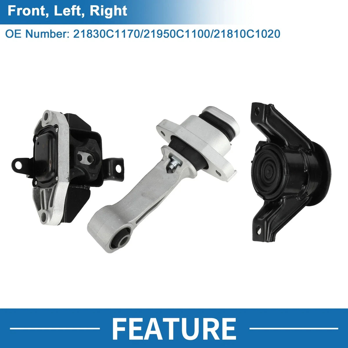 Engine Motor Trans Mount Set for Hyundai Sonata (2016–2018)