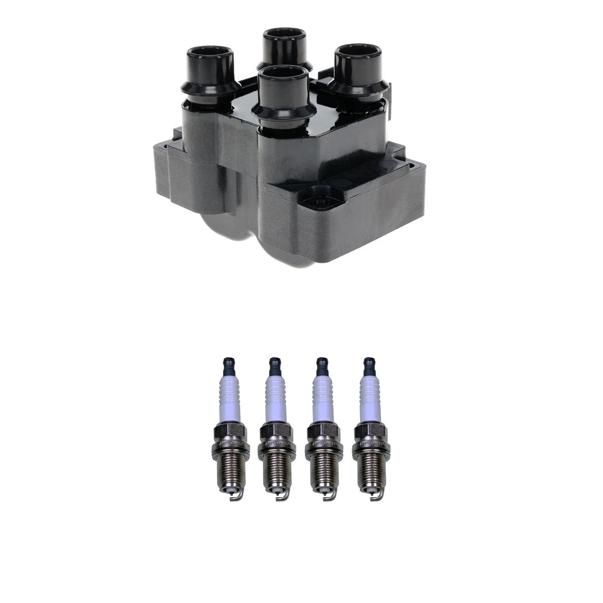 Set of 4 Ignition Coils & Denso Platinum Spark Plugs for Mazda 626 (1998–2002)