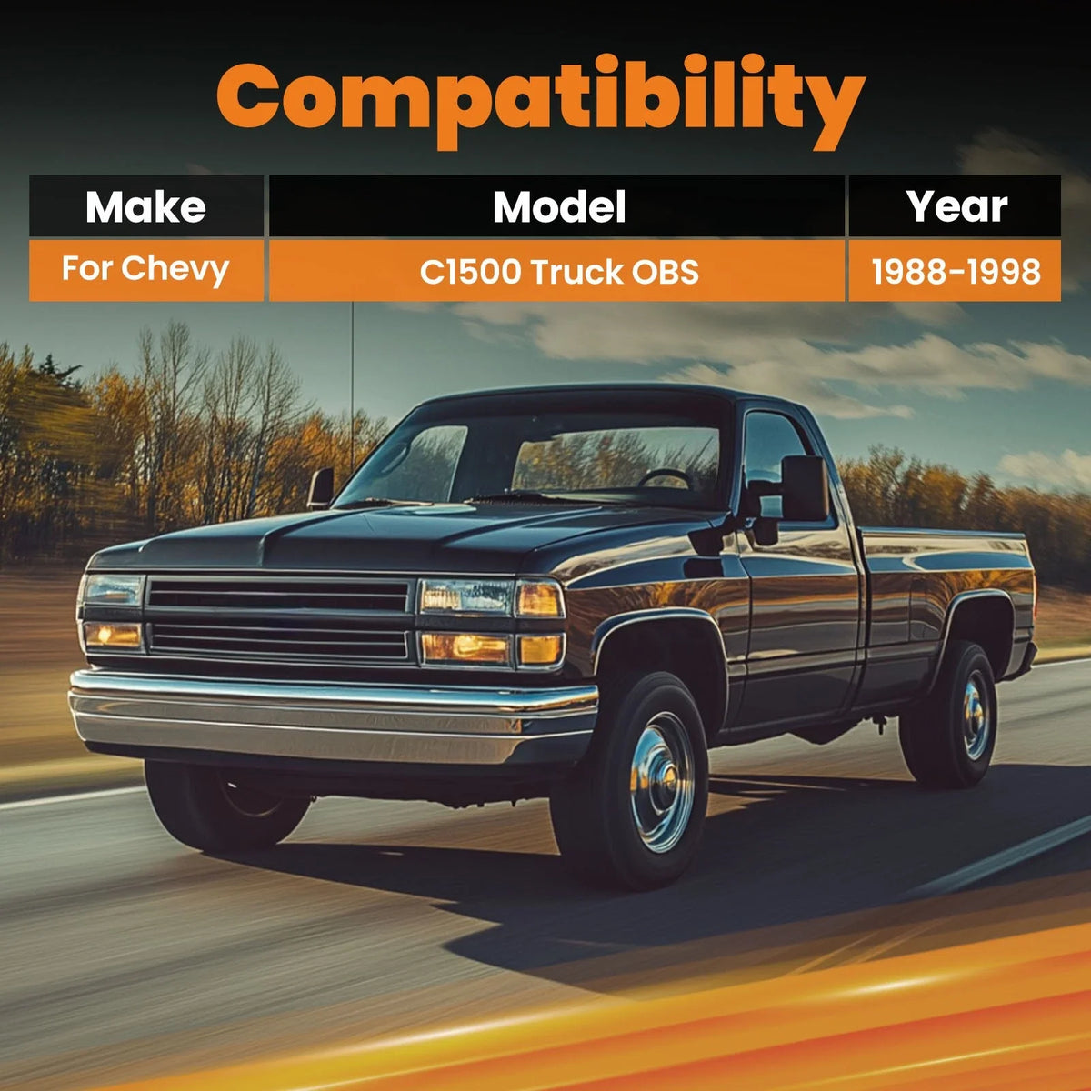 C Notch Kit for Chevy GMC Silverado Sierra C1500 (1988–1998) Steel