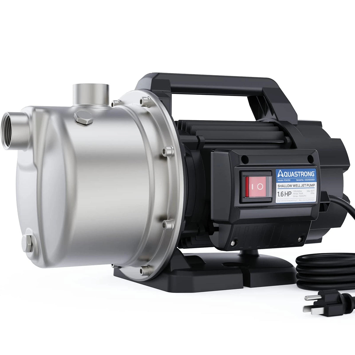1.6HP Stainless Shallow Well Garden Pump for Aquastrong (115V)