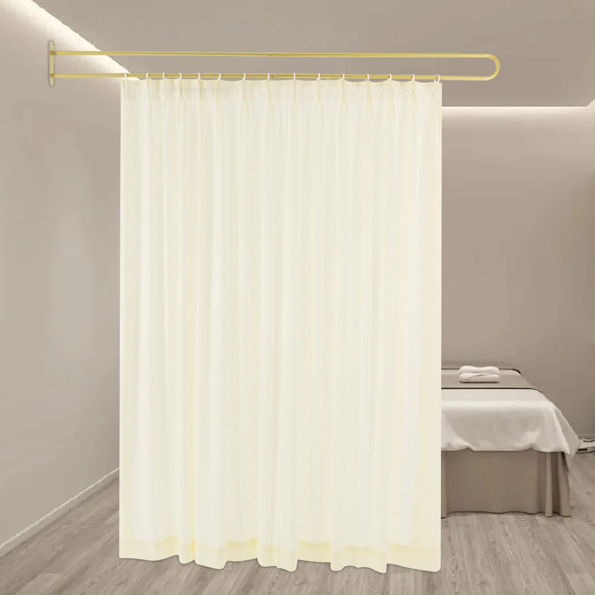 U Shaped Room Divider Curtain for Wall Mount Privacy Partition
