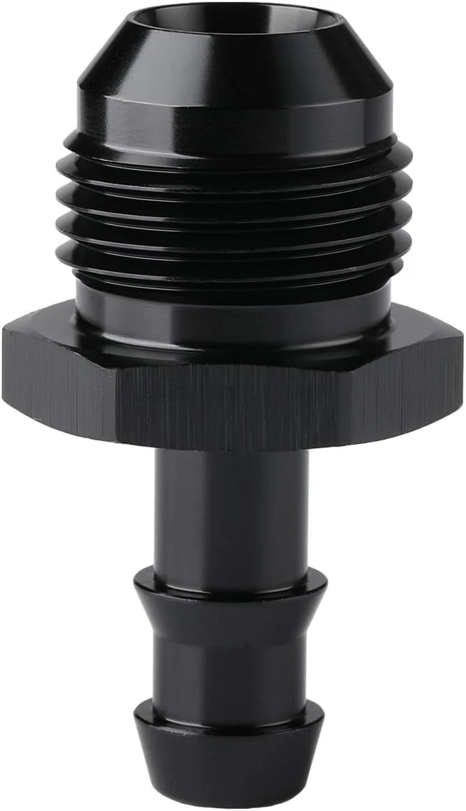 10AN Male Flare to 3/8 Hose Barb Straight Fitting Adapter, Black