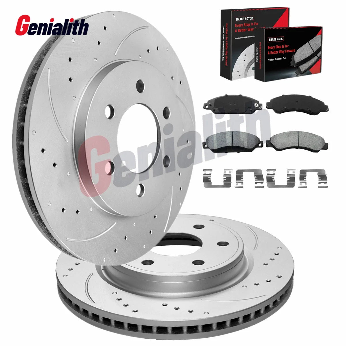 Front Drilled Rotors + Brake Pads for Chevy Silverado GMC Sierra 1500 (2007–2018)